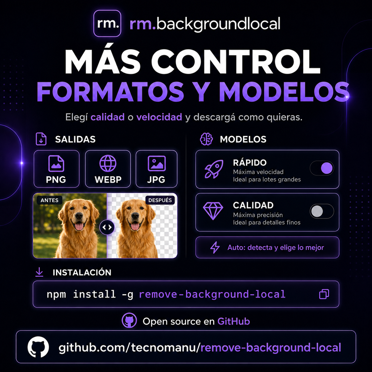 More control: formats and models